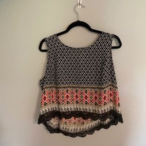 Patterned Sleeveless Top and Short Bottom Set